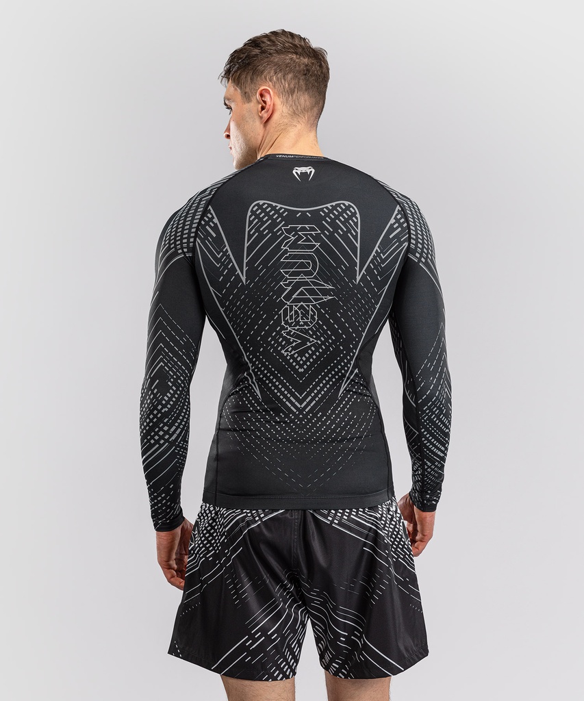 Venum Rash Guard Midnight Fury, Schwarz-Silber 5