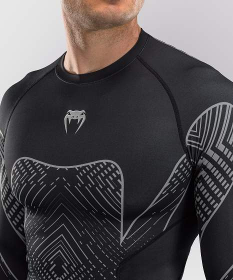 Venum Rash Guard Midnight Fury, Schwarz-Silber 6