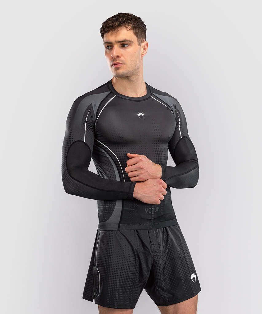 Venum Rash Guard Stealth, Schwarz-Weiss 2
