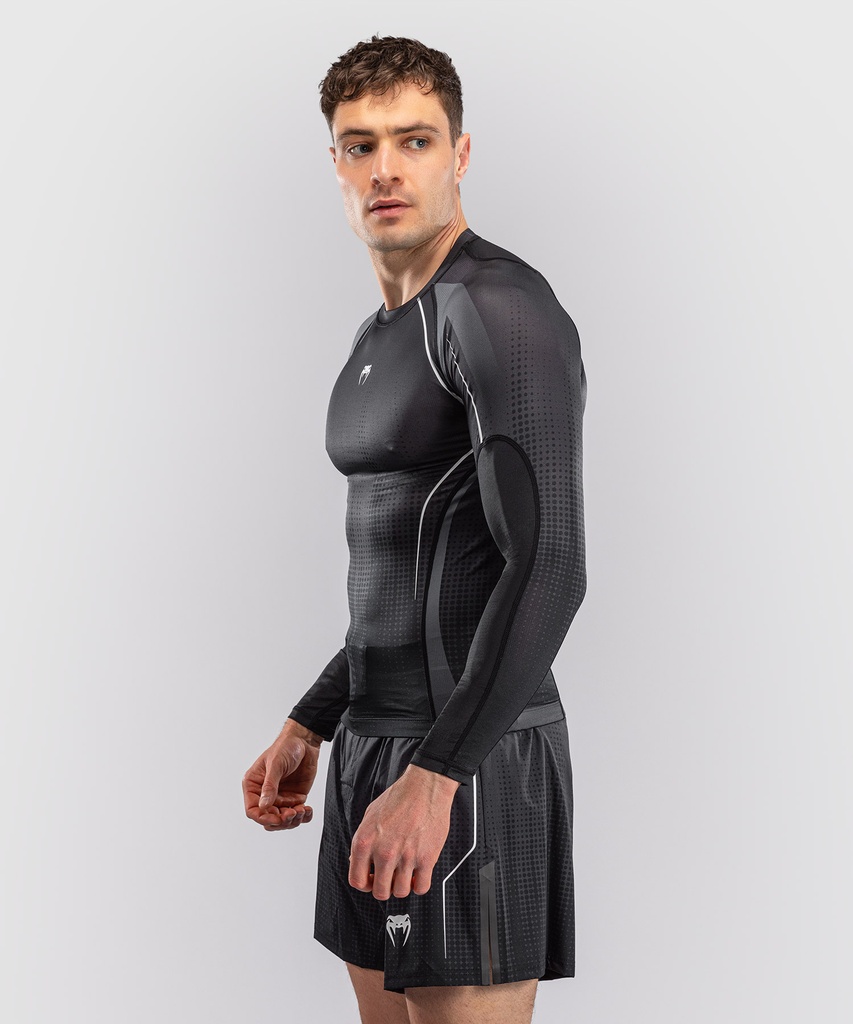 Venum Rash Guard Stealth, Schwarz-Weiss 3