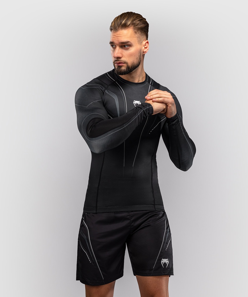 Venum Rash Guard Streamline, Schwarz-Weiss 2