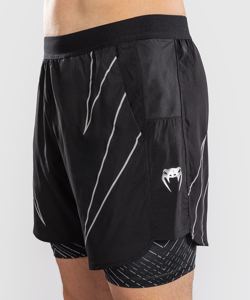 Venum Training Shorts Midnight Fury 2in1, Schwarz-Silber 5