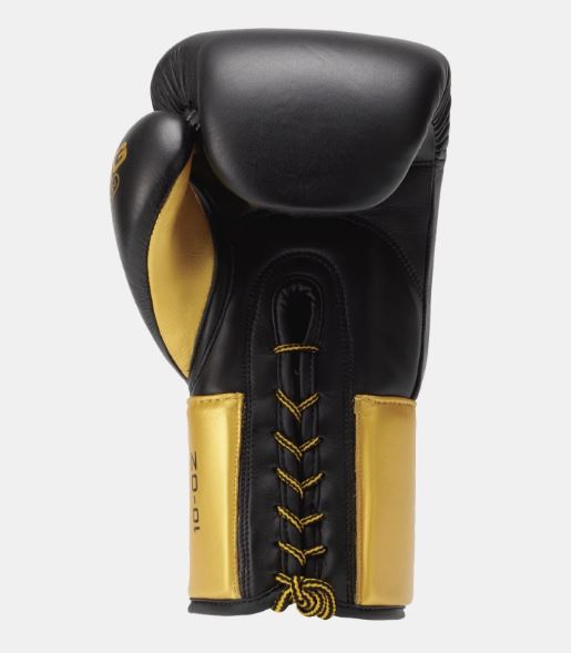 Sting Boxhandschuhe Pro Fight Evolution mit Schnürung, Schwarz-Gold
