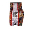 Top King Muay Thai Shorts TKTBS-205-WH, Weiß-Mehrfarbig