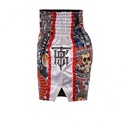 Top King Muay Thai Shorts TKTBS-206-WH, Weiß-Mehrfarbig