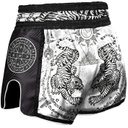 8Weapons Muay Thai Shorts Carbon Sak Yant Tigers, Weiß 2