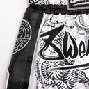 8Weapons Muay Thai Shorts Carbon Sak Yant Tigers, Weiß 3
