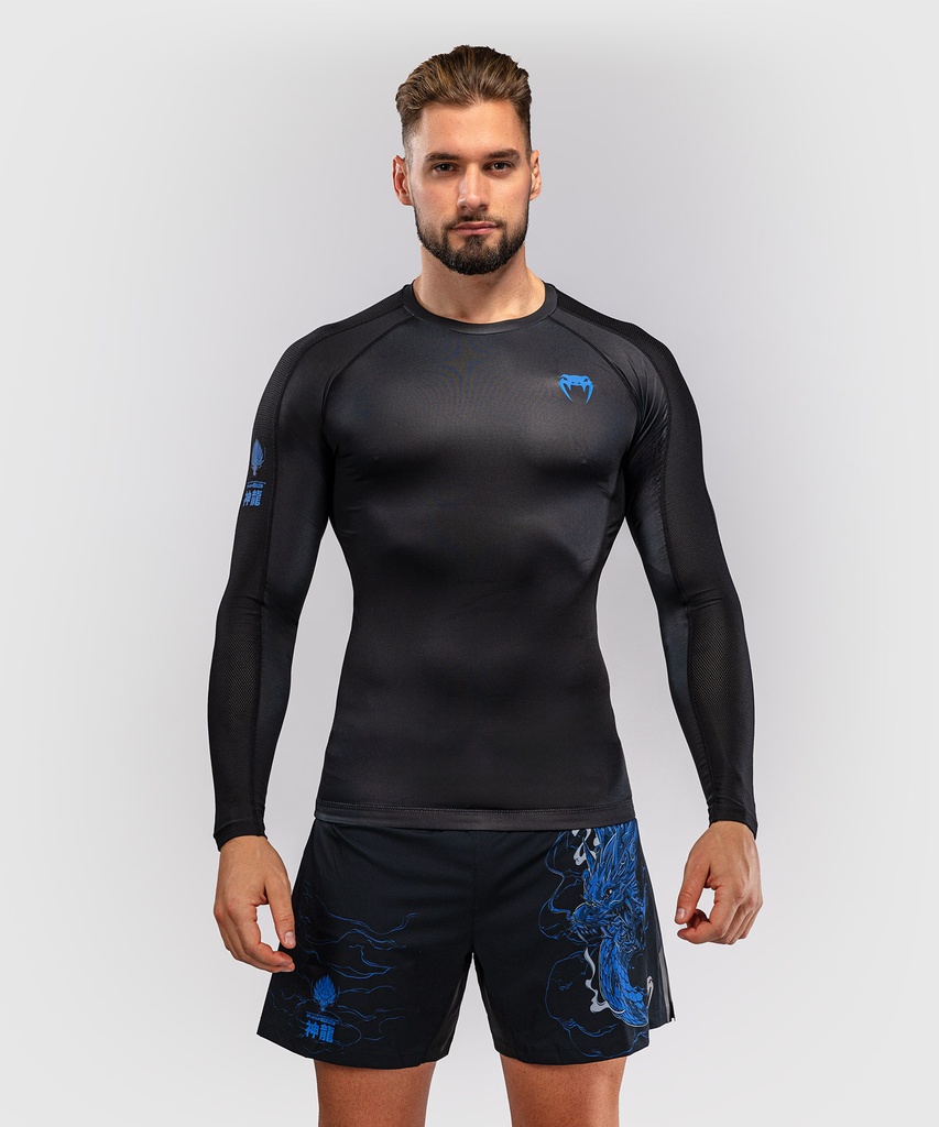 Venum Rash Guard Thunder Dragon, Schwarz-Blau 2