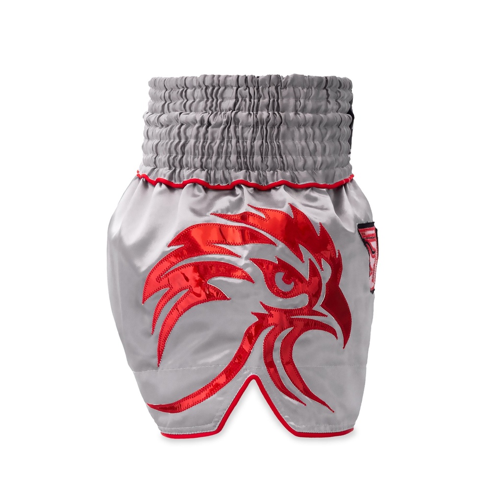 Top King Muay Thai Shorts TKTBS-266, Grau-Rot 3