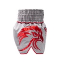 Top King Muay Thai Shorts TKTBS-266, Grau-Rot 3
