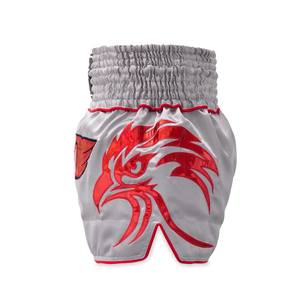 Top King Muay Thai Shorts TKTBS-266, Grau-Rot 4