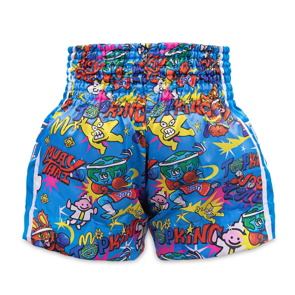 Top King Muay Thai Shorts X Puck, Blau 4