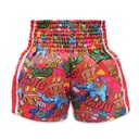 Top King Muay Thai Shorts X Puck, Rot 4