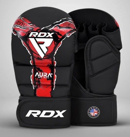 RDX MMA Handschuhe Sparring Aura Plus F17, Rot