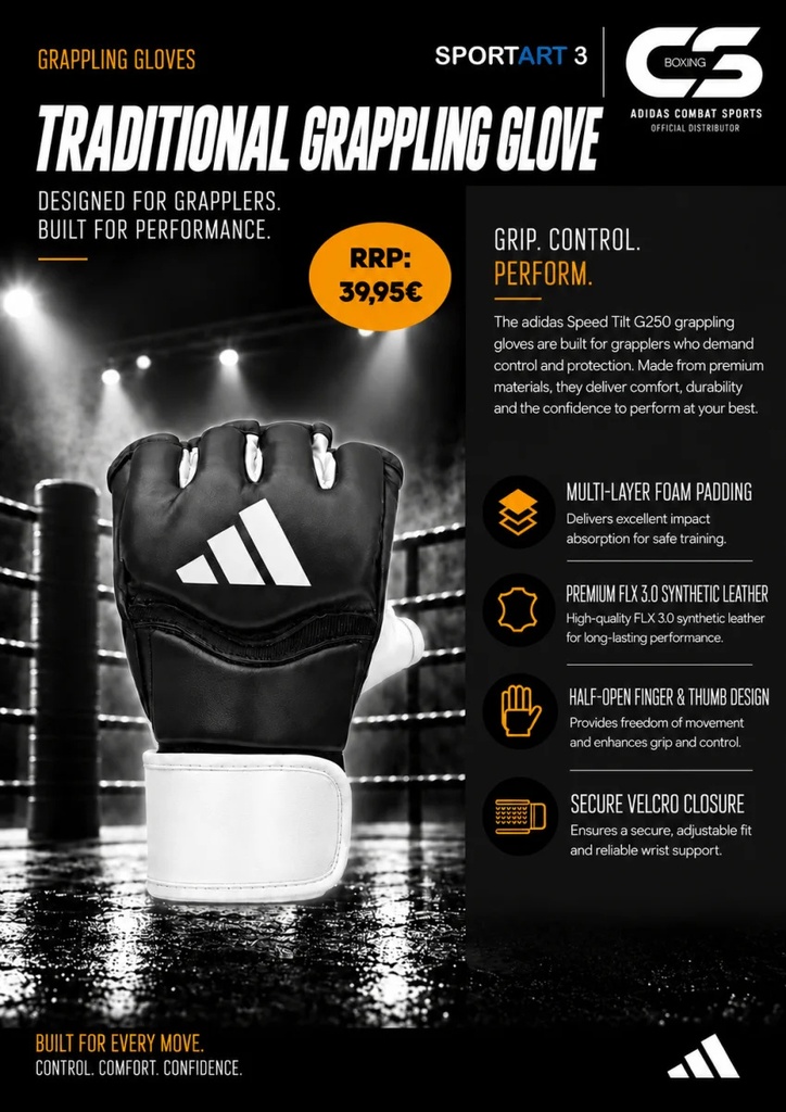adidas MMA Training Handschuhe Traditional, Schwarz-Weiss 5