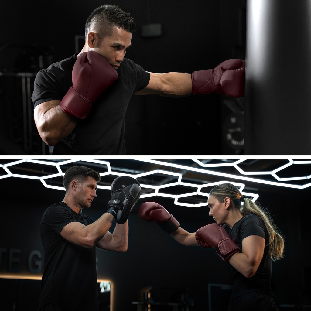Hayabusa Boxhandschuhe T360 Leder, Cabernet Rot 4