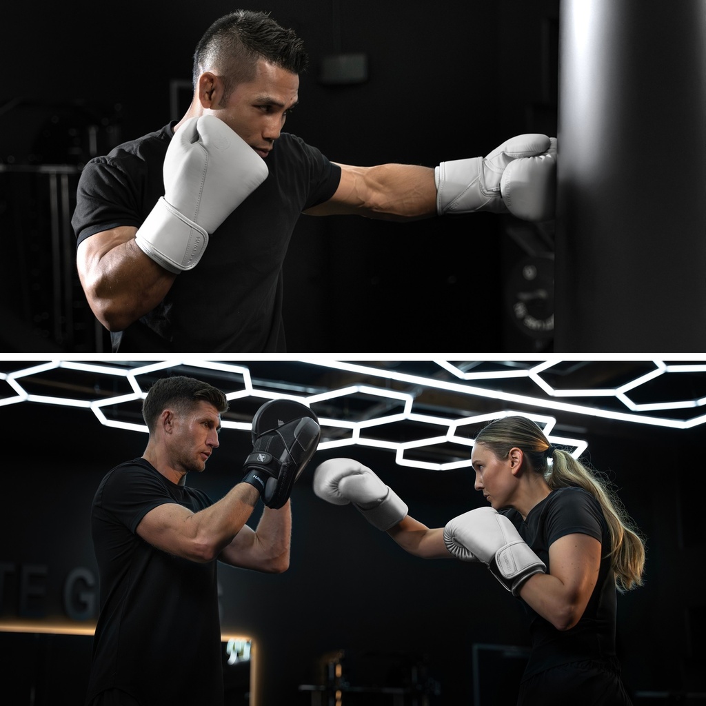 Hayabusa Boxhandschuhe T360 Leder, Seerauch Weiss 6