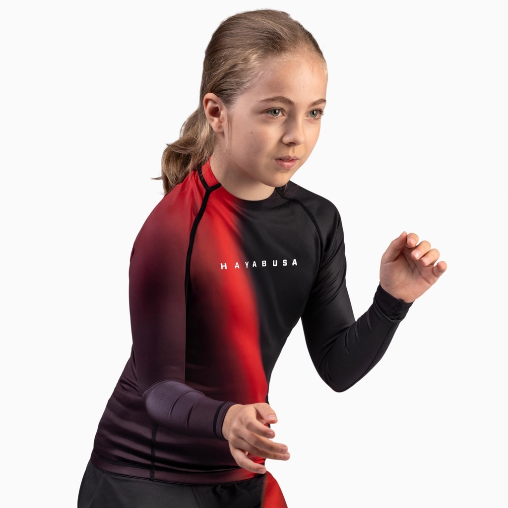 Hayabusa Rash Guard Apex Nova Kids, Schwarz-Rot 4