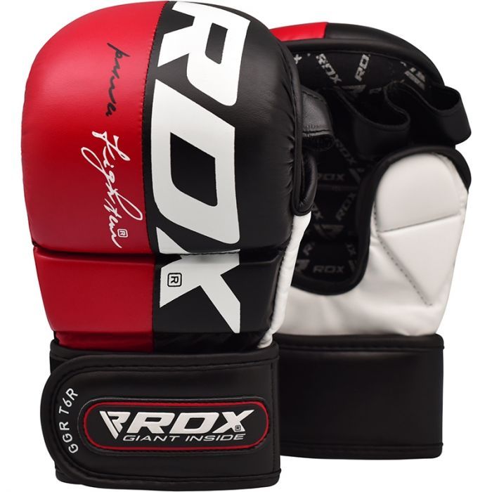 RDX MMA Handschuhe Sparring T6, Schwarz-Rot 4