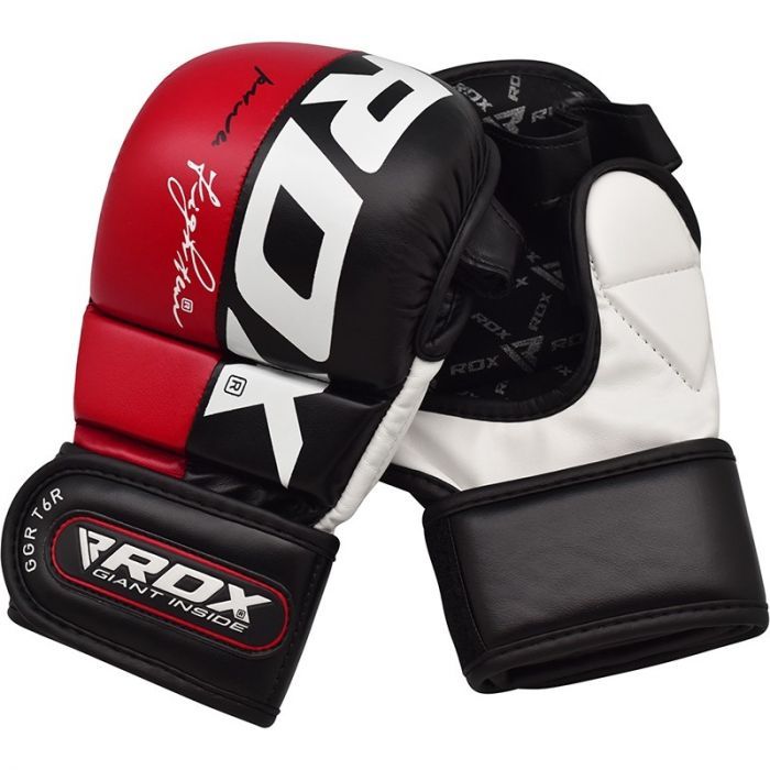 RDX MMA Handschuhe Sparring T6, Schwarz-Rot 6