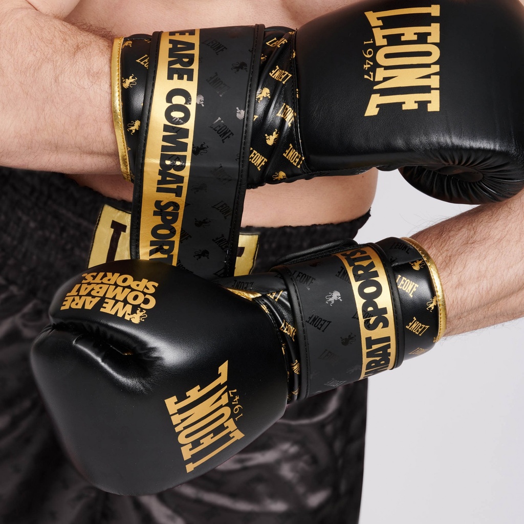 Leone Boxhandschuhe DNA, Schwarz-Gold 10