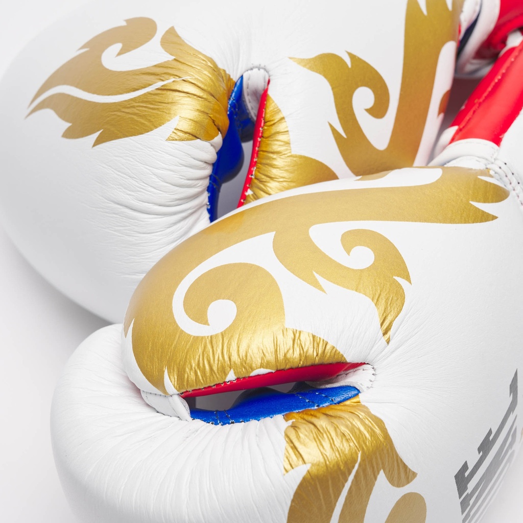 Leone Boxhandschuhe Thai Style, Weiss-Gold 7
