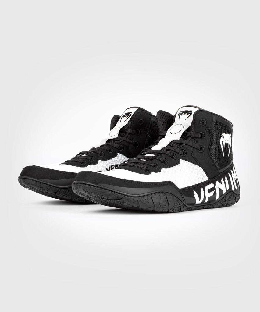 Venum Ringerschuhe Elite, Schwarz-Weiß 2