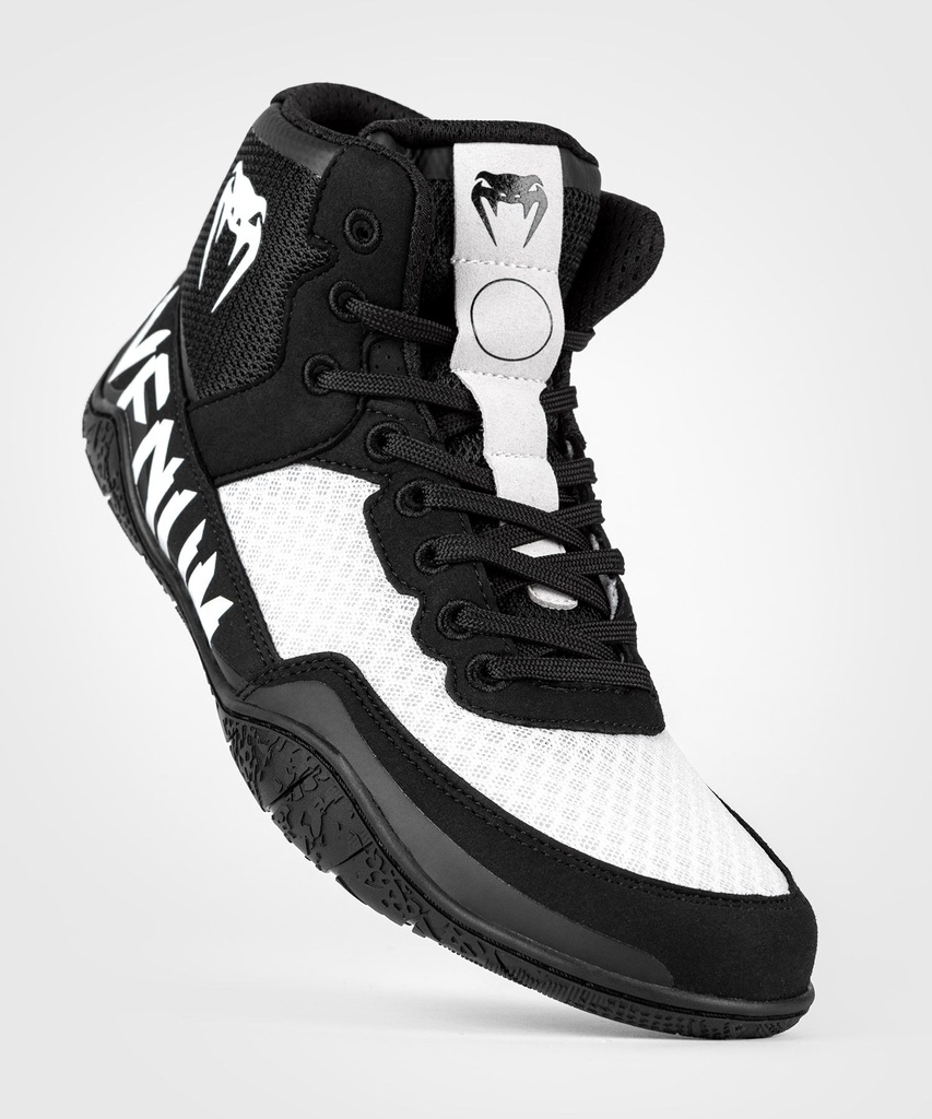 Venum Ringerschuhe Elite, Schwarz-Weiß 5