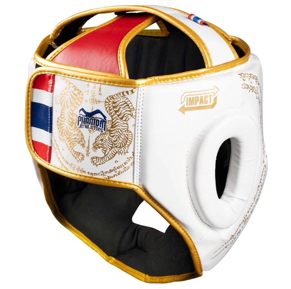 Phantom Kopfschutz Muay Thai LE, Weiß-Gold 2