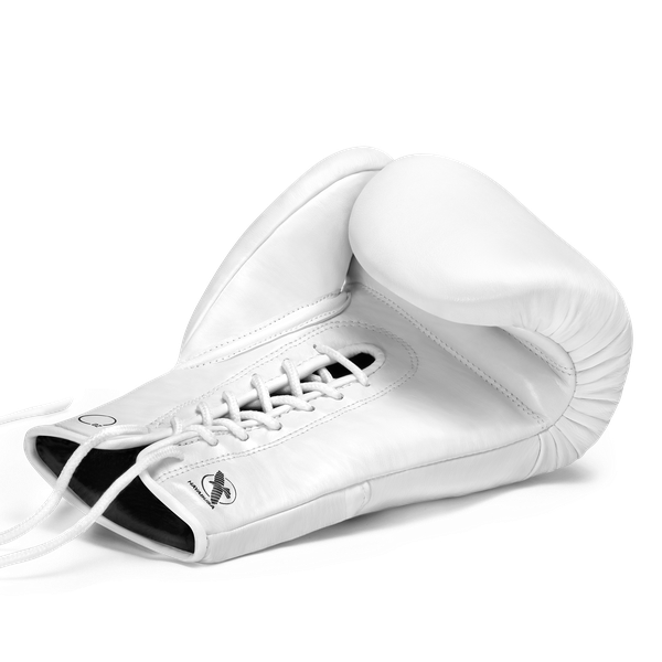 Hayabusa Boxhandschuhe Pro Fight Pferdehaar mit Schnürung, Weiß 2