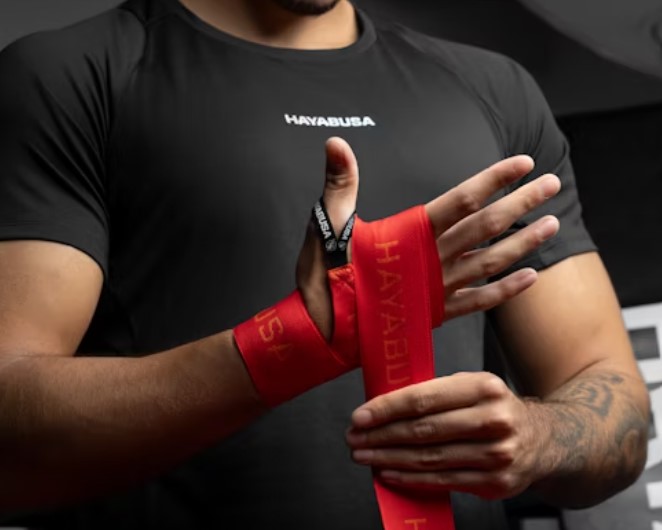 Hayabusa Boxbandagen Deluxe 4,5m Unelastisch, Rot 4