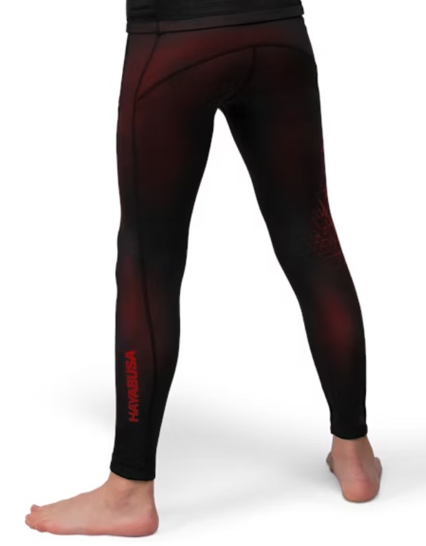 Hayabusa Compression Pants Geo Youth, Schwarz-Rot 2