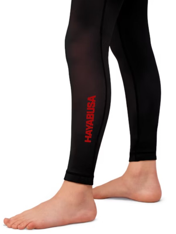 Hayabusa Compression Pants Geo Youth, Schwarz-Rot 3