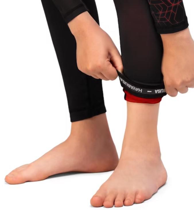 Hayabusa Compression Pants Geo Youth, Schwarz-Rot 4