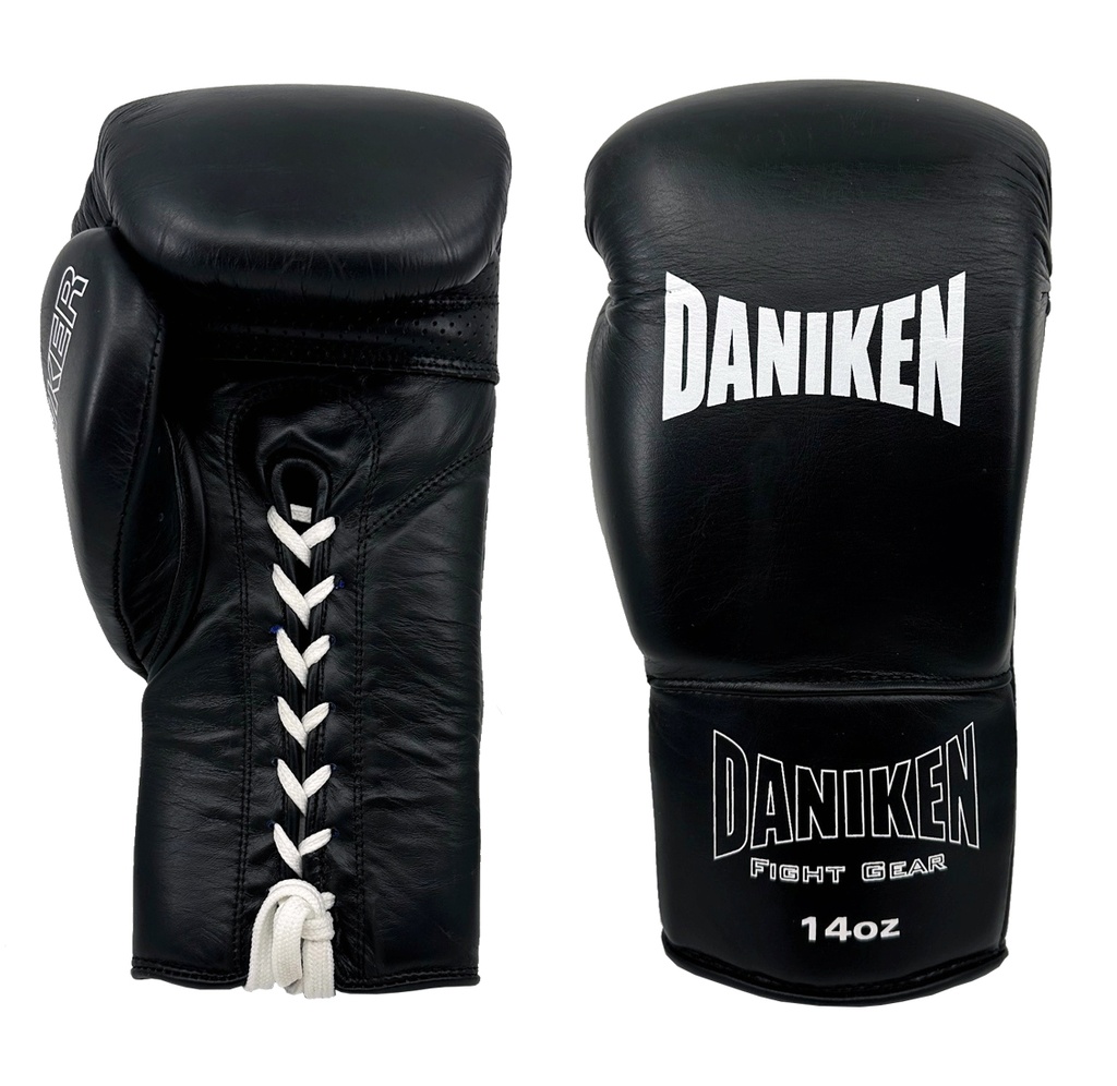 Daniken Boxhandschuhe Striker Sparring mit Schnürung, Schwarz