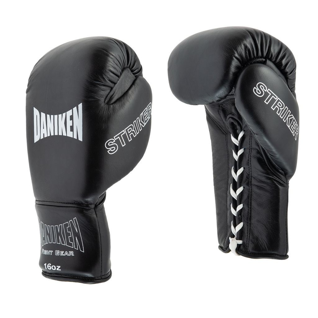 Daniken Boxing Gloves Striker Sparring Laces, Black