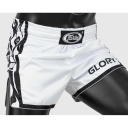 SALE 244 Fairtex Muay Thai Shorts Glory BSG3, Weiß-Schwarz