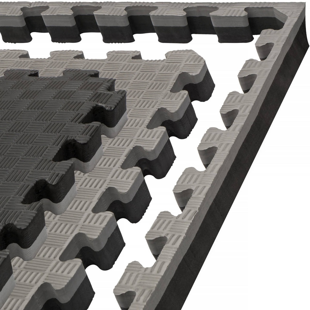 Kampfsportmatte 1mx1mx3cm, Schwarz-Grau