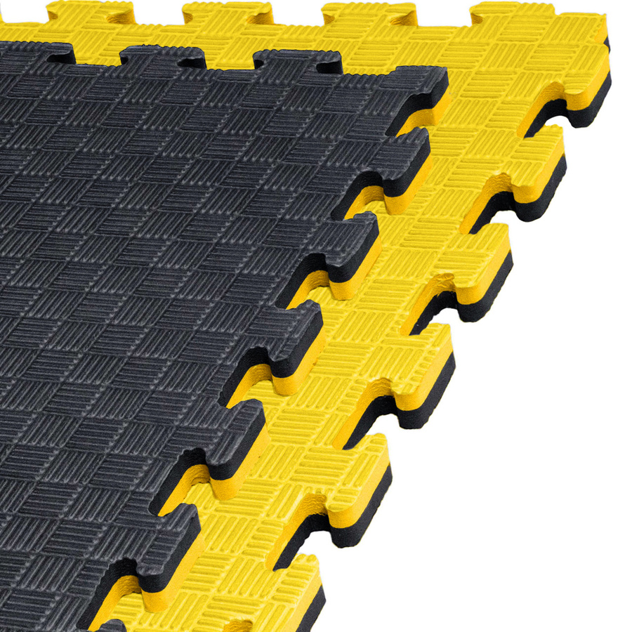 Kampfsportmatte 1mx1mx2cm, Gelb-Schwarz