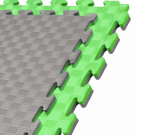 Kampfsportmatte 1mx1mx2cm, Grün-Grau