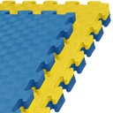 Kampfsportmatte 1mx1mx4cm, Gelb-Blau