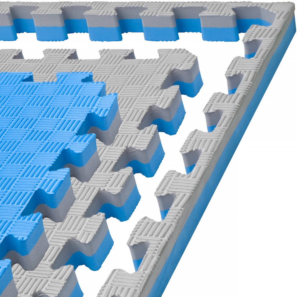 Kampfsportmatte 1mx1mx4cm, Blau-Grau