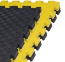 Kampfsportmatte 1mx1mx4cm, Gelb-Schwarz