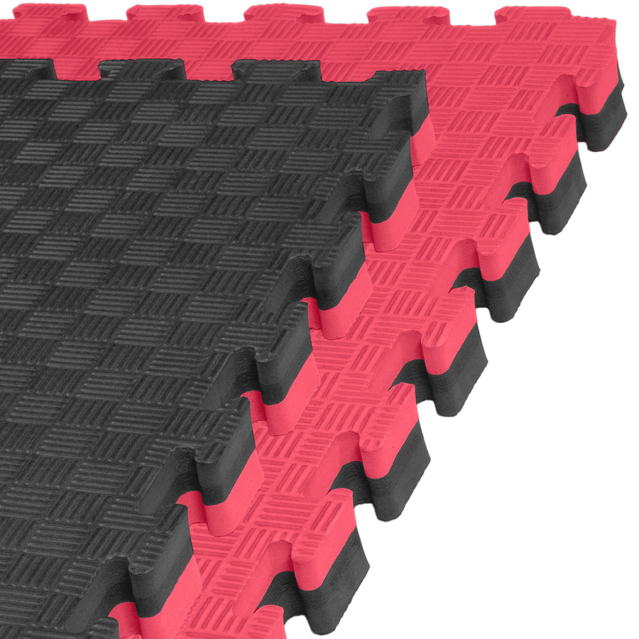 Kampfsportmatte 1mx1mx4cm, Schwarz-Rot