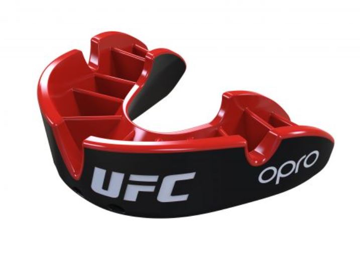 Opro x UFC Mundschutz Silver, Schwarz-Rot