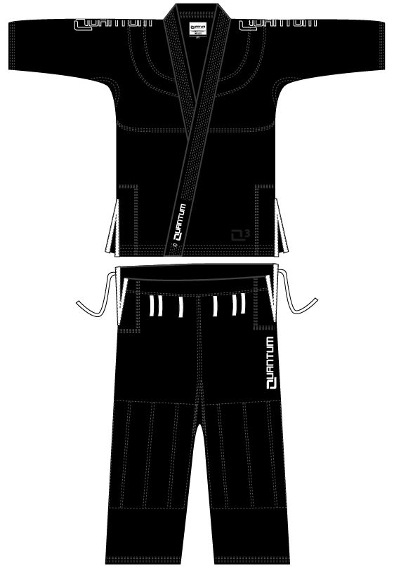 SALE 467 Quantum BJJ Gi Q3, Schwarz