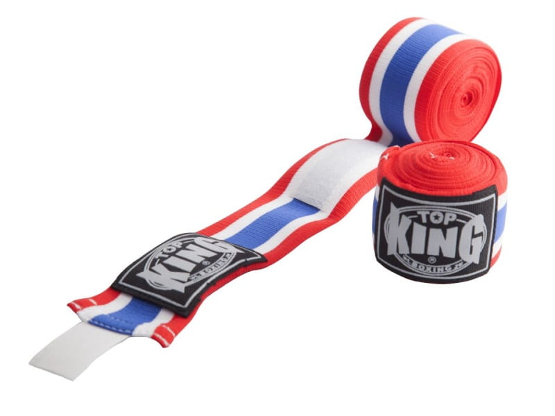 Top King Hand Wraps 4.5m Semi-Elastic, Red-White-Blue