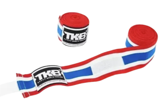 Top King Hand Wraps 4.5m Semi-Elastic, Red-White-Blue