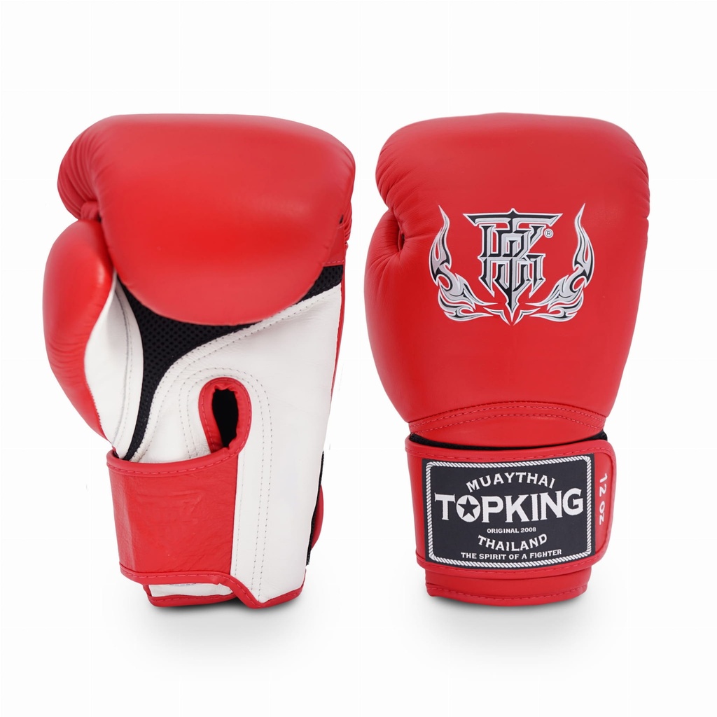 Top King Boxhandschuhe Super Air, Rot-Weiss