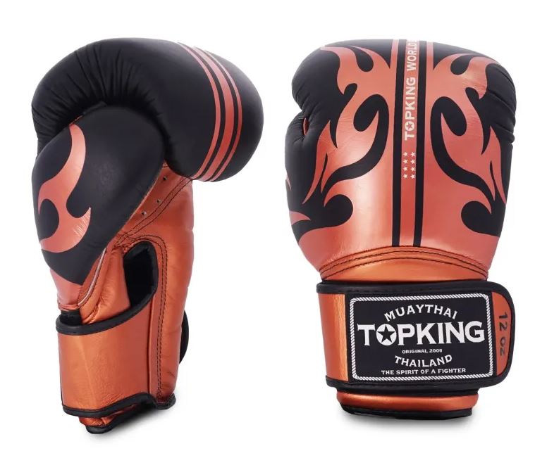 Top King Boxing Gloves World Series, Black-Gold
